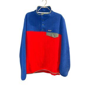 Patagonia Lightweight Synchilla Snap Fleece Pullover Red Blue 25551 Men's Large